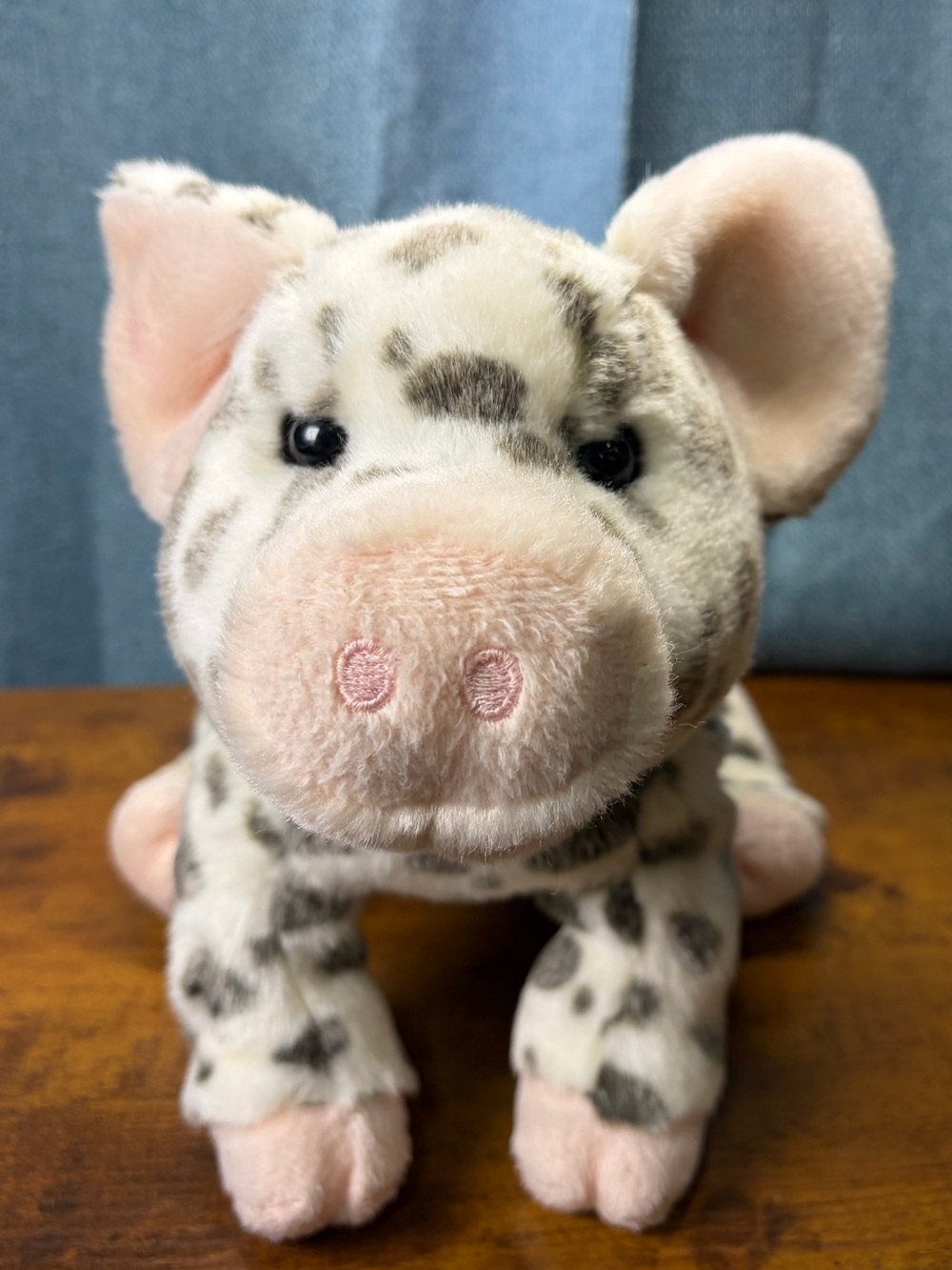 Spot-Pattern Plush Piglet Toy in Pink and Cream - Small Pets